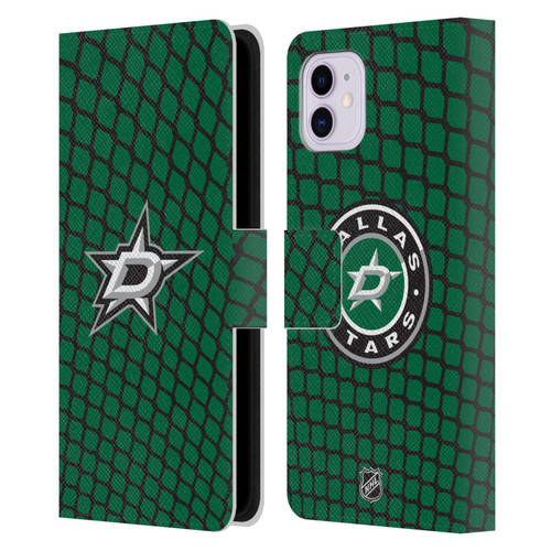 NHL Dallas Stars Net Pattern Leather Book Wallet Case Cover For Apple iPhone 11