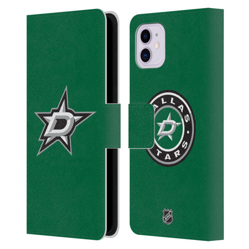 NHL Dallas Stars Plain Leather Book Wallet Case Cover For Apple iPhone 11