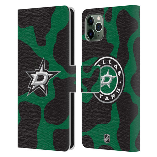 NHL Dallas Stars Cow Pattern Leather Book Wallet Case Cover For Apple iPhone 11 Pro Max