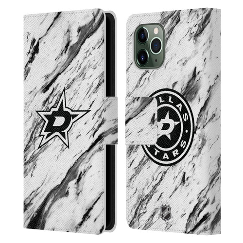 NHL Dallas Stars Marble Leather Book Wallet Case Cover For Apple iPhone 11 Pro
