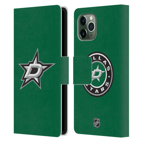 NHL Dallas Stars Plain Leather Book Wallet Case Cover For Apple iPhone 11 Pro