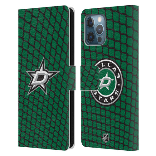 NHL Dallas Stars Net Pattern Leather Book Wallet Case Cover For Apple iPhone 12 Pro Max
