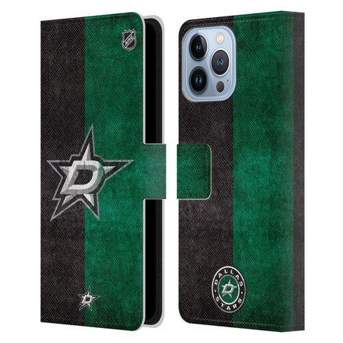 NHL Dallas Stars Half Distressed Leather Book Wallet Case Cover For Apple iPhone 13 Pro Max