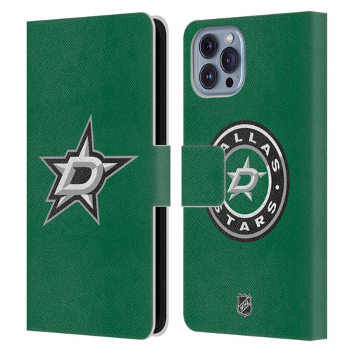 NHL Dallas Stars Plain Leather Book Wallet Case Cover For Apple iPhone 14
