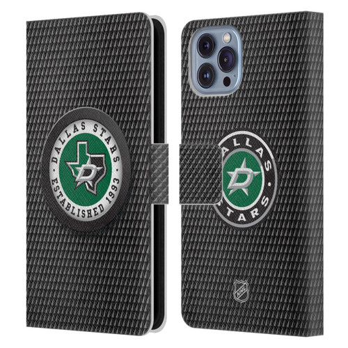NHL Dallas Stars Puck Texture Leather Book Wallet Case Cover For Apple iPhone 14