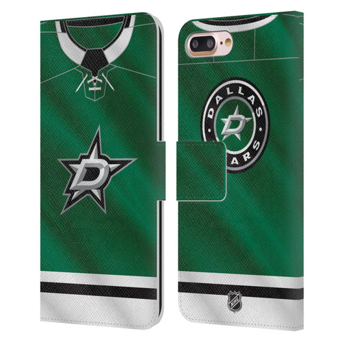 NHL Dallas Stars Jersey Leather Book Wallet Case Cover For Apple iPhone 7 Plus / iPhone 8 Plus