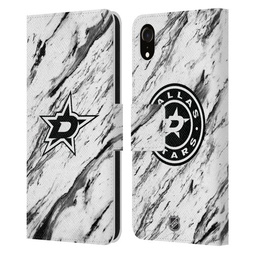 NHL Dallas Stars Marble Leather Book Wallet Case Cover For Apple iPhone XR