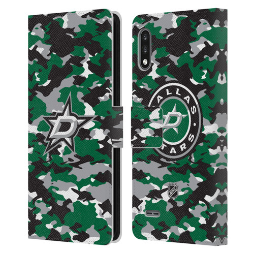 NHL Dallas Stars Camouflage Leather Book Wallet Case Cover For LG K22