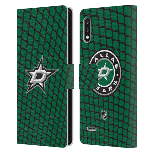 NHL Dallas Stars Net Pattern Leather Book Wallet Case Cover For LG K22