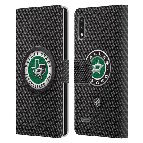 NHL Dallas Stars Puck Texture Leather Book Wallet Case Cover For LG K22