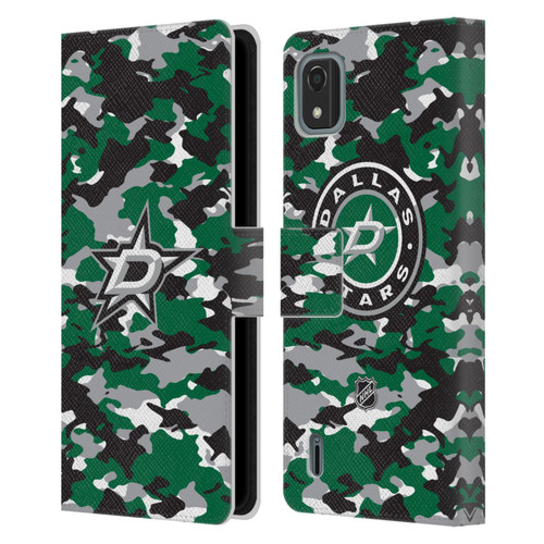 NHL Dallas Stars Camouflage Leather Book Wallet Case Cover For Nokia C2 2nd Edition