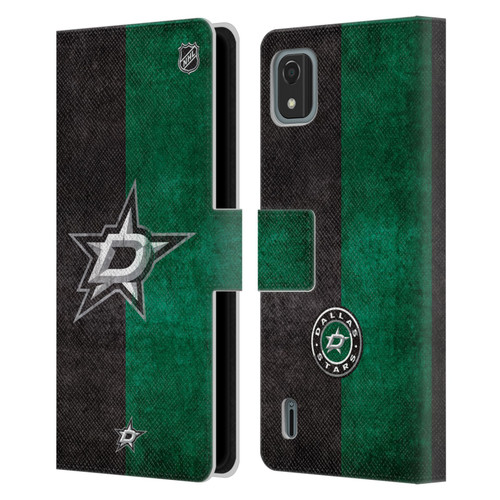 NHL Dallas Stars Half Distressed Leather Book Wallet Case Cover For Nokia C2 2nd Edition