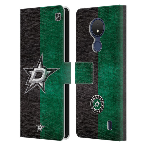 NHL Dallas Stars Half Distressed Leather Book Wallet Case Cover For Nokia C21