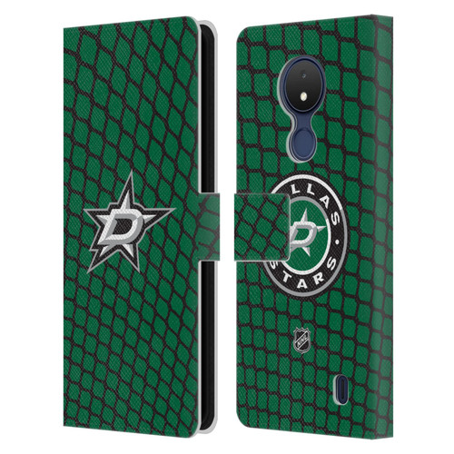 NHL Dallas Stars Net Pattern Leather Book Wallet Case Cover For Nokia C21