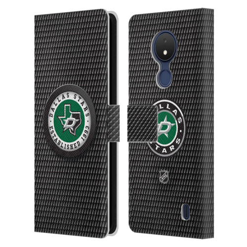 NHL Dallas Stars Puck Texture Leather Book Wallet Case Cover For Nokia C21