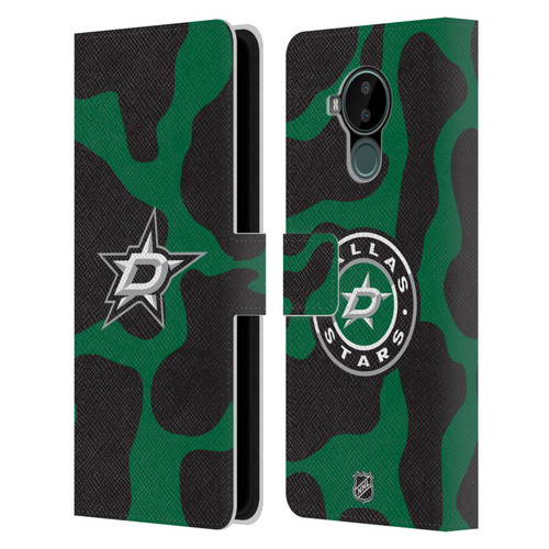 NHL Dallas Stars Cow Pattern Leather Book Wallet Case Cover For Nokia C30