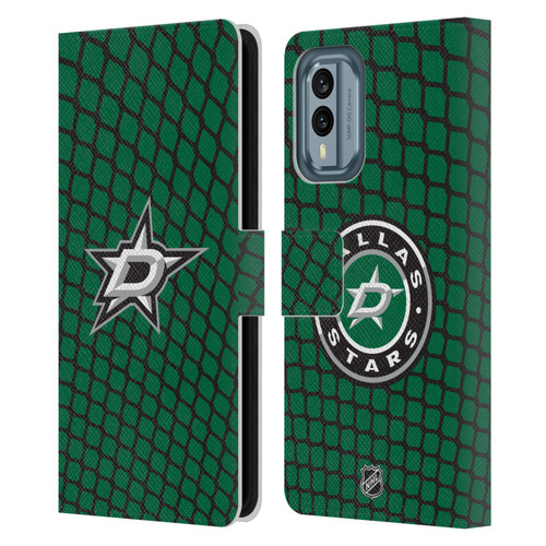 NHL Dallas Stars Net Pattern Leather Book Wallet Case Cover For Nokia X30