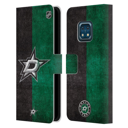 NHL Dallas Stars Half Distressed Leather Book Wallet Case Cover For Nokia XR20