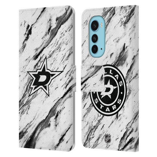 NHL Dallas Stars Marble Leather Book Wallet Case Cover For Motorola Edge (2022)