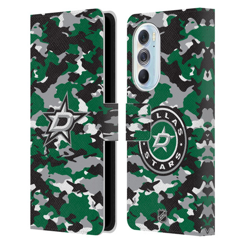 NHL Dallas Stars Camouflage Leather Book Wallet Case Cover For Motorola Edge X30