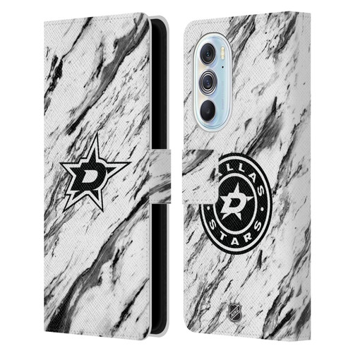 NHL Dallas Stars Marble Leather Book Wallet Case Cover For Motorola Edge X30