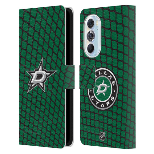 NHL Dallas Stars Net Pattern Leather Book Wallet Case Cover For Motorola Edge X30