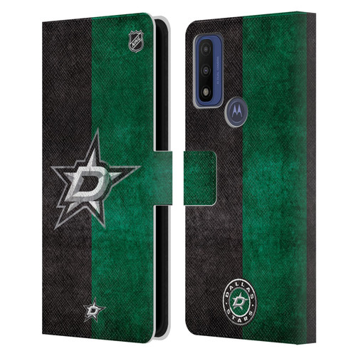 NHL Dallas Stars Half Distressed Leather Book Wallet Case Cover For Motorola G Pure