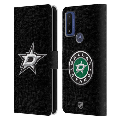 NHL Dallas Stars Plain Leather Book Wallet Case Cover For Motorola G Pure