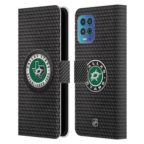 NHL Dallas Stars Puck Texture Leather Book Wallet Case Cover For Motorola Moto G100
