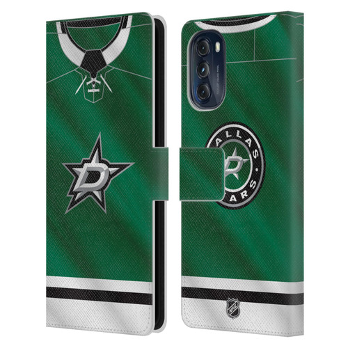 NHL Dallas Stars Jersey Leather Book Wallet Case Cover For Motorola Moto G (2022)