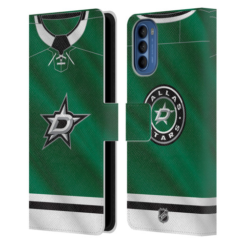 NHL Dallas Stars Jersey Leather Book Wallet Case Cover For Motorola Moto G41