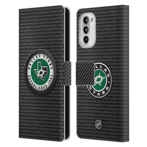NHL Dallas Stars Puck Texture Leather Book Wallet Case Cover For Motorola Moto G52