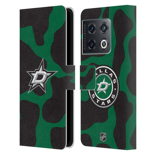 NHL Dallas Stars Cow Pattern Leather Book Wallet Case Cover For OnePlus 10 Pro