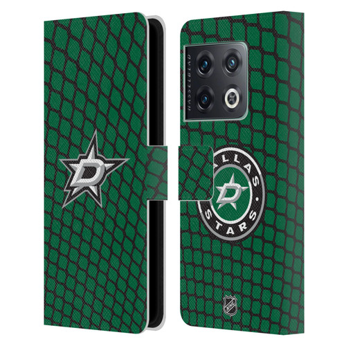 NHL Dallas Stars Net Pattern Leather Book Wallet Case Cover For OnePlus 10 Pro