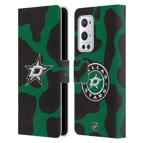 NHL Dallas Stars Cow Pattern Leather Book Wallet Case Cover For OnePlus 9 Pro