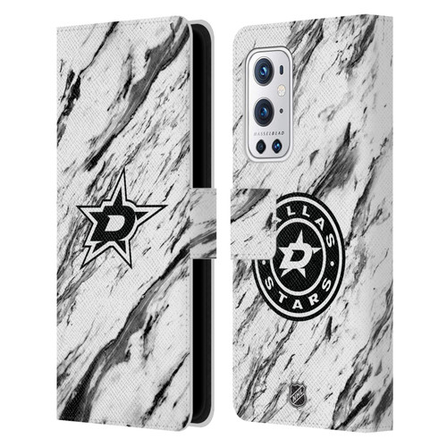 NHL Dallas Stars Marble Leather Book Wallet Case Cover For OnePlus 9 Pro