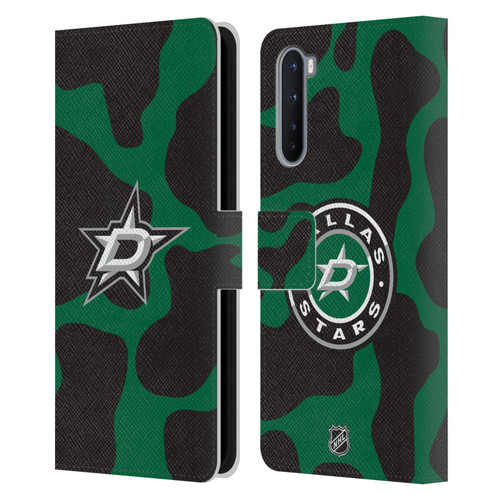 NHL Dallas Stars Cow Pattern Leather Book Wallet Case Cover For OnePlus Nord 5G