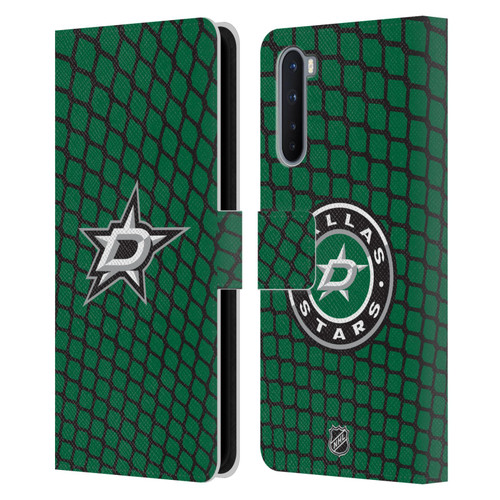 NHL Dallas Stars Net Pattern Leather Book Wallet Case Cover For OnePlus Nord 5G