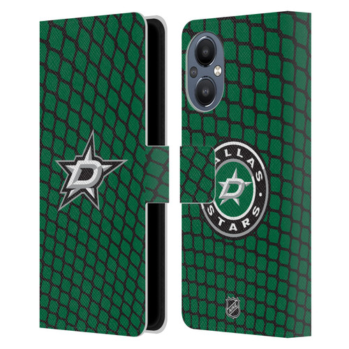 NHL Dallas Stars Net Pattern Leather Book Wallet Case Cover For OnePlus Nord N20 5G