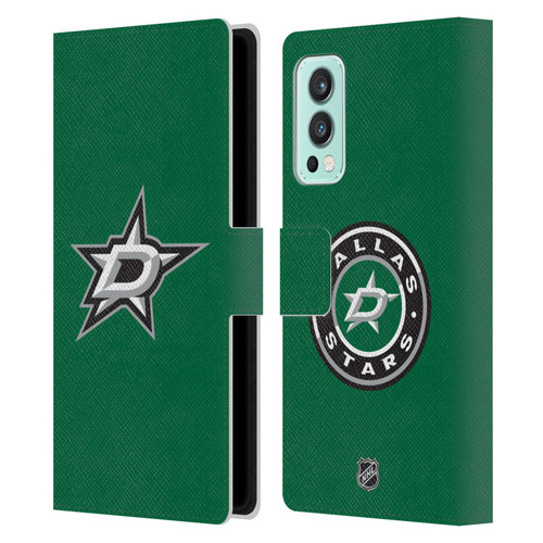 NHL Dallas Stars Plain Leather Book Wallet Case Cover For OnePlus Nord 2 5G