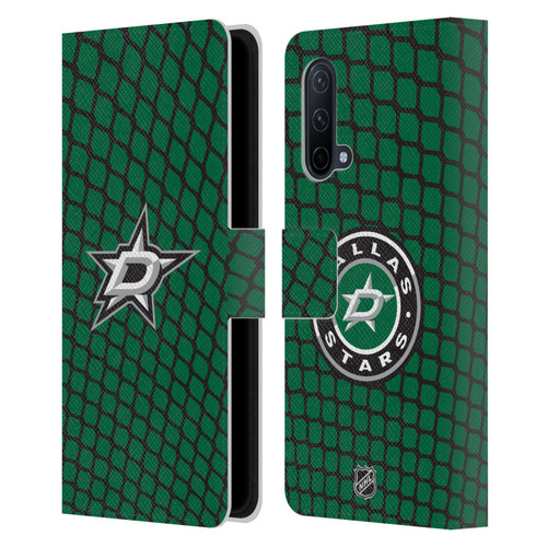 NHL Dallas Stars Net Pattern Leather Book Wallet Case Cover For OnePlus Nord CE 5G