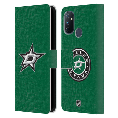 NHL Dallas Stars Plain Leather Book Wallet Case Cover For OnePlus Nord N100