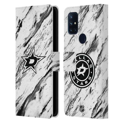 NHL Dallas Stars Marble Leather Book Wallet Case Cover For OnePlus Nord N10 5G