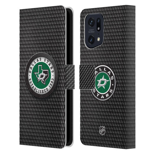 NHL Dallas Stars Puck Texture Leather Book Wallet Case Cover For OPPO Find X5