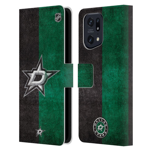 NHL Dallas Stars Half Distressed Leather Book Wallet Case Cover For OPPO Find X5 Pro