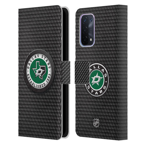 NHL Dallas Stars Puck Texture Leather Book Wallet Case Cover For OPPO A54 5G