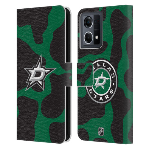 NHL Dallas Stars Cow Pattern Leather Book Wallet Case Cover For OPPO Reno8 4G