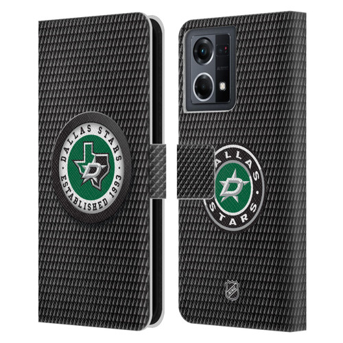 NHL Dallas Stars Puck Texture Leather Book Wallet Case Cover For OPPO Reno8 4G