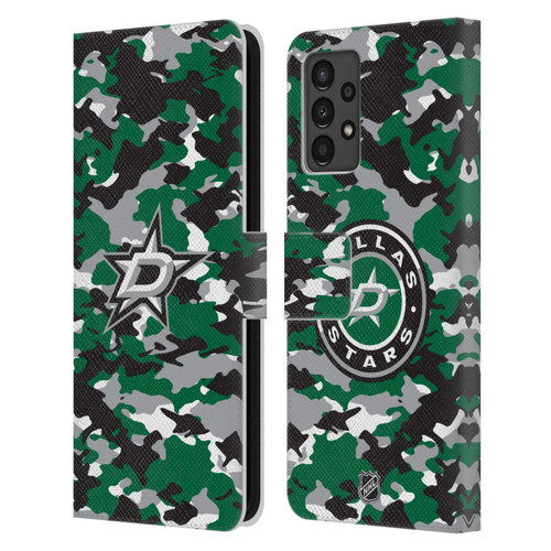NHL Dallas Stars Camouflage Leather Book Wallet Case Cover For Samsung Galaxy A13 (2022)