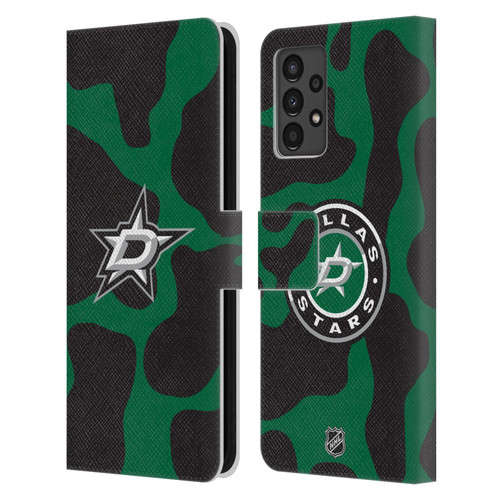 NHL Dallas Stars Cow Pattern Leather Book Wallet Case Cover For Samsung Galaxy A13 (2022)